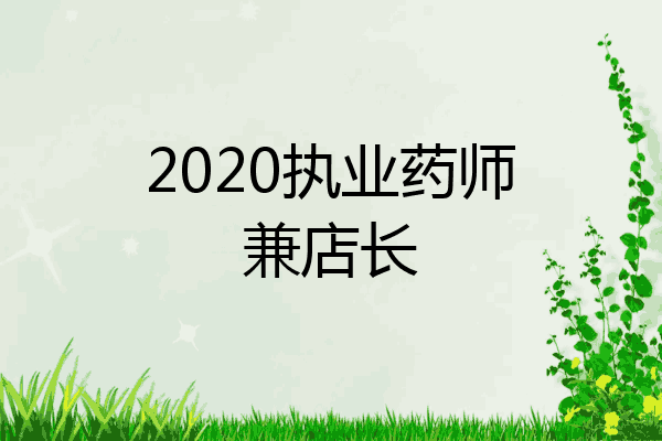 2020执业药师兼店长