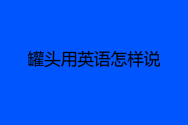 罐头用英语怎样说