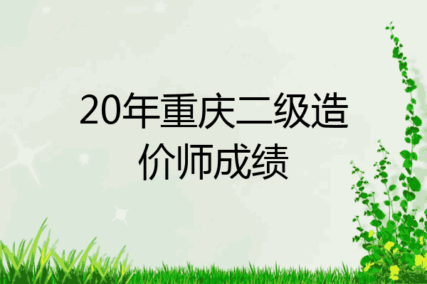 20年重庆二级造价师成绩