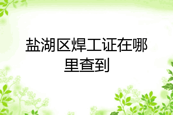 盐湖区焊工证在哪里查到