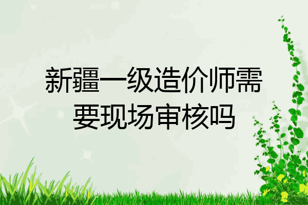 新疆一级造价师需要现场审核吗
