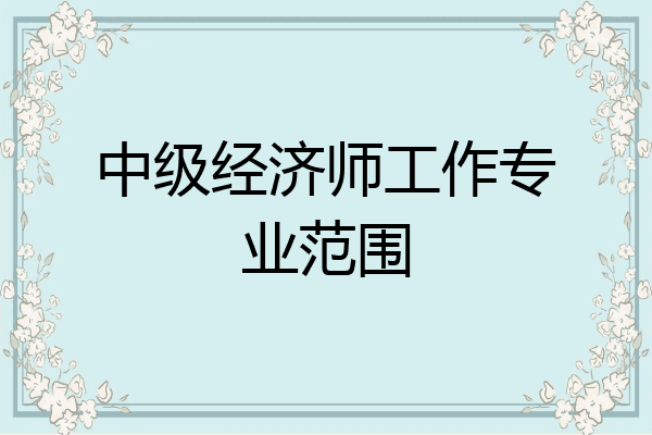 中级经济师工作专业范围