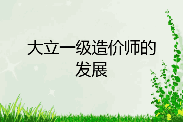 大立一级造价师的发展