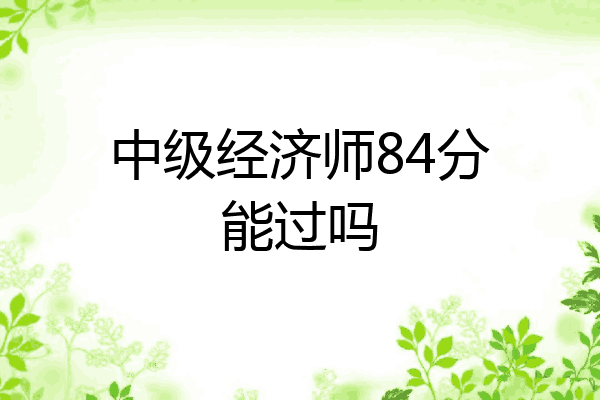 中级经济师84分能过吗