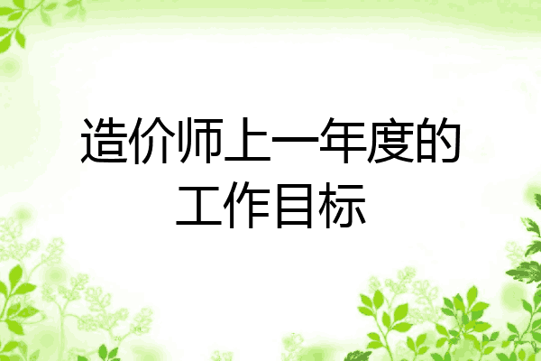 造价师上一年度的工作目标