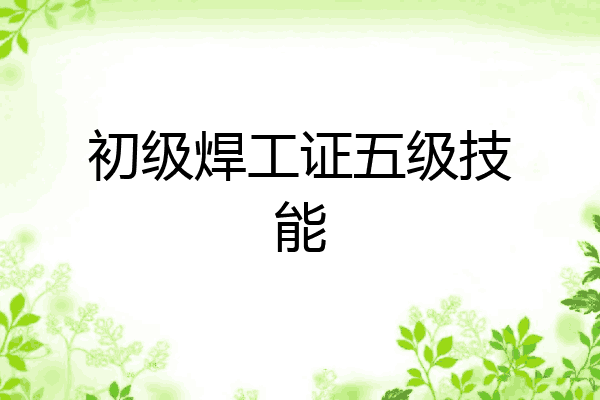 初级焊工证五级技能