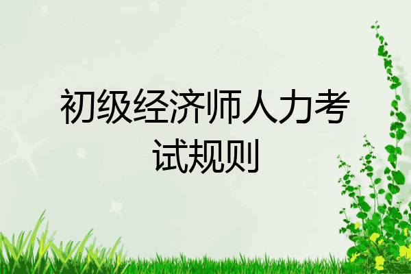 初级经济师人力考试规则