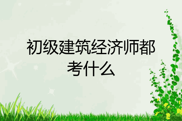 初级建筑经济师都考什么