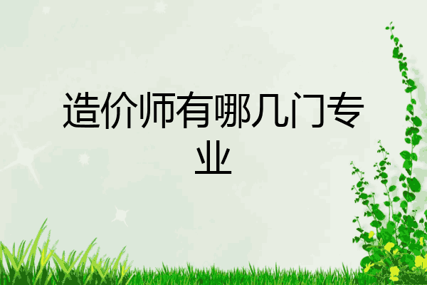 造价师有哪几门专业