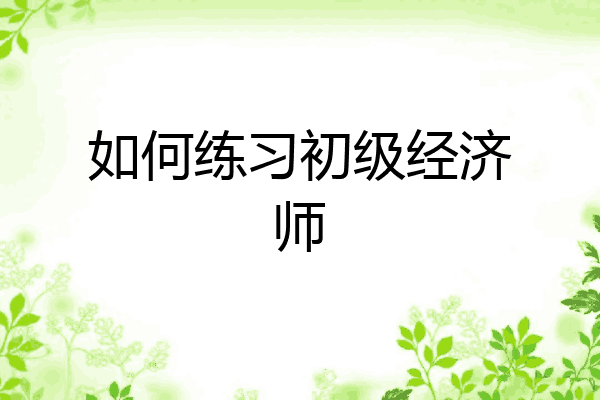 如何练习初级经济师