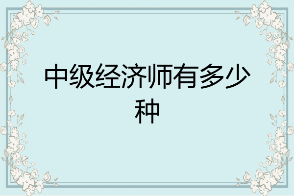 中级经济师有多少种