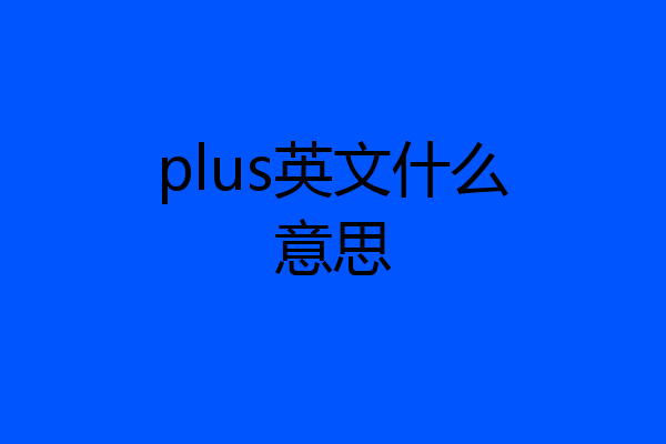 plus英文什么意思