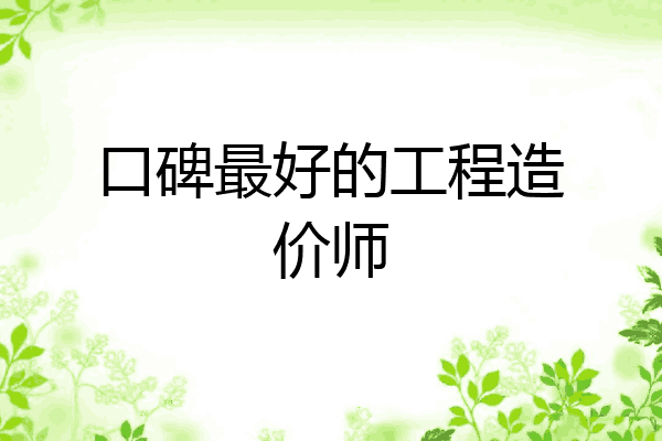 口碑最好的工程造价师