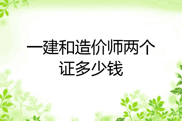 一建和造价师两个证多少钱