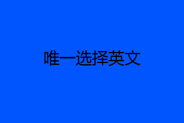 唯一选择英文