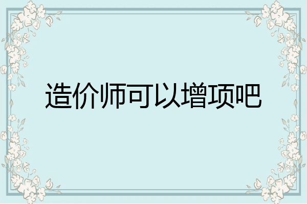 造价师可以增项吧