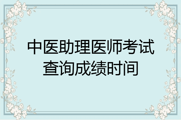 中医助理医师考试查询成绩时间