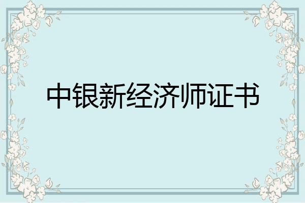 中银新经济师证书