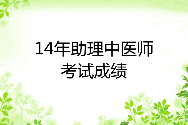 14年助理中医师考试成绩