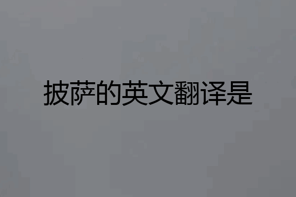 披萨的英文翻译是