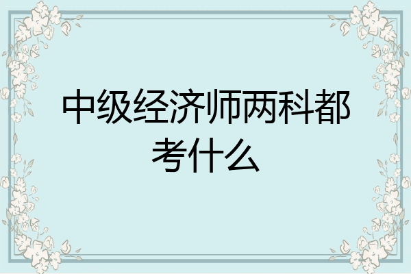 中级经济师两科都考什么
