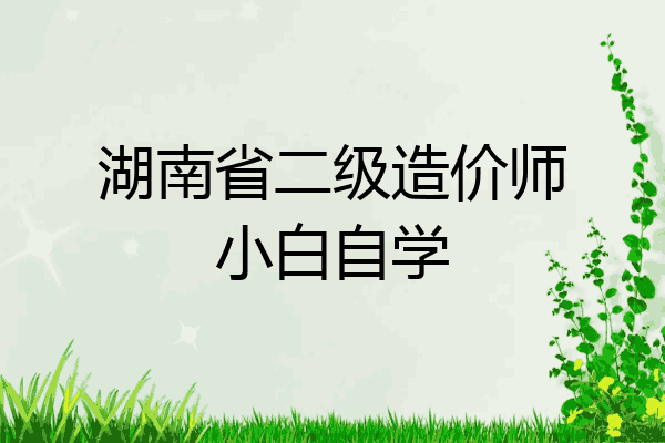 湖南省二级造价师小白自学