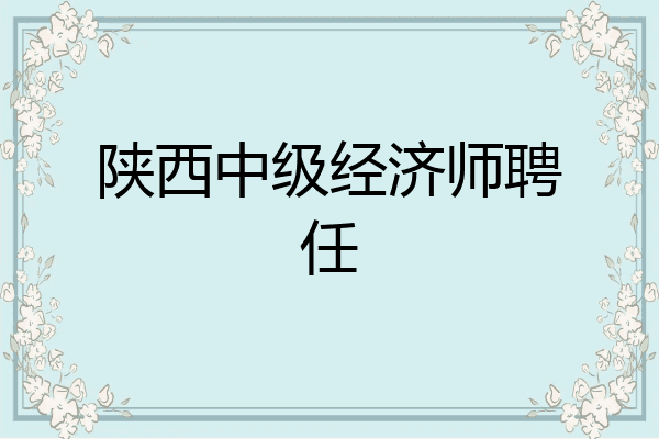 陕西中级经济师聘任