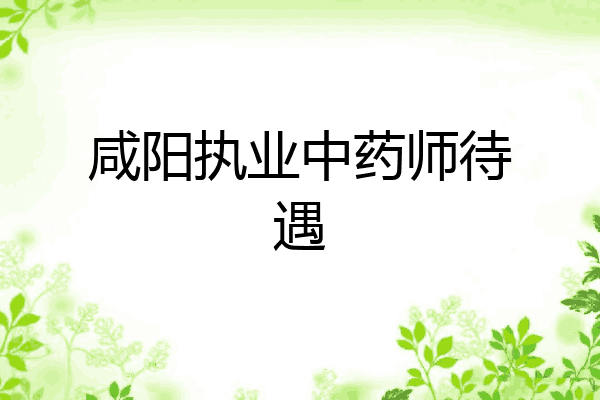 咸阳执业中药师待遇