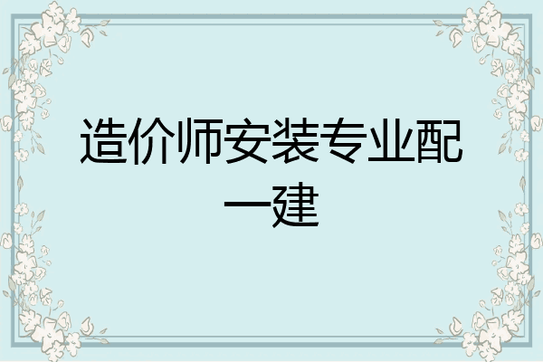 造价师安装专业配一建