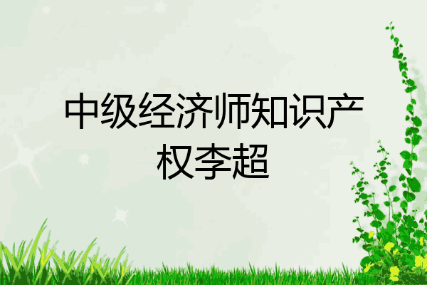 中级经济师知识产权李超