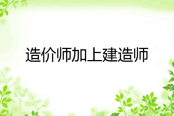 造价师加上建造师