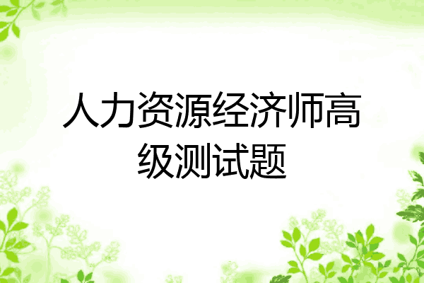 人力资源经济师高级测试题