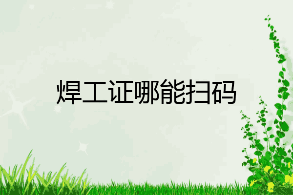 焊工证哪能扫码