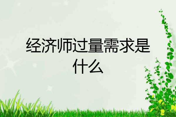 经济师过量需求是什么
