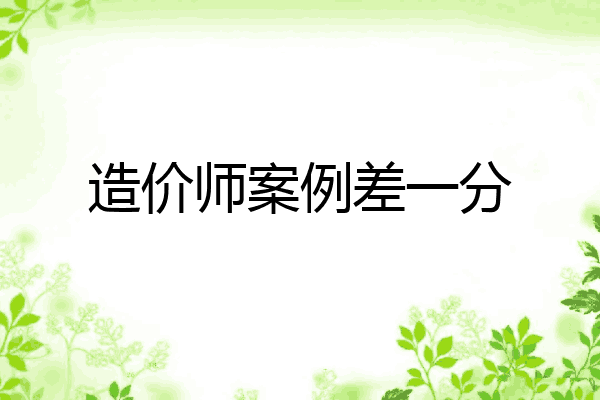 造价师案例差一分
