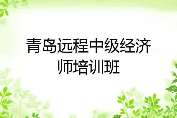 青岛远程中级经济师培训班