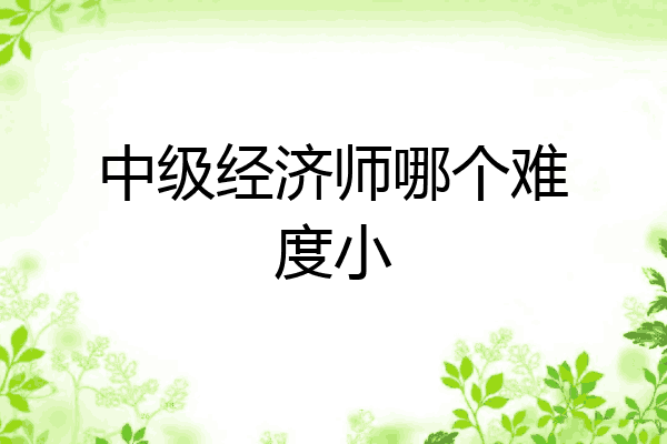 中级经济师哪个难度小