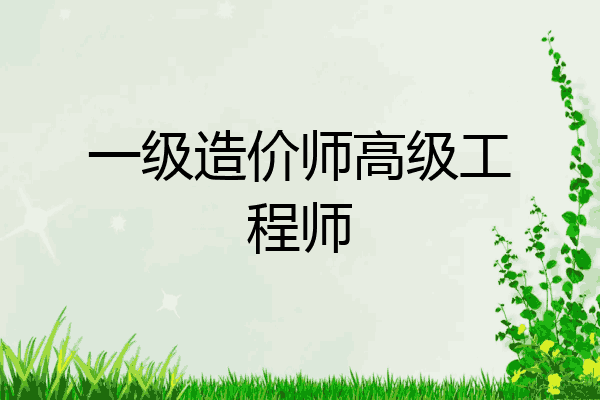 一级造价师高级工程师