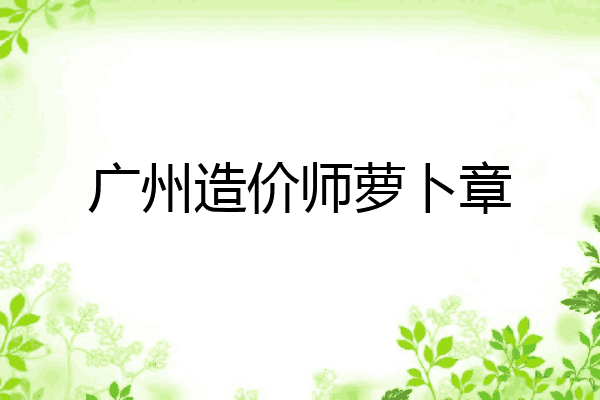广州造价师萝卜章