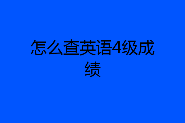 怎么查英语4级成绩