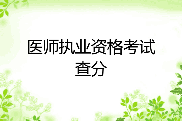 医师执业资格考试查分
