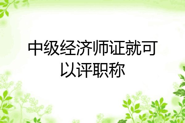 中级经济师证就可以评职称