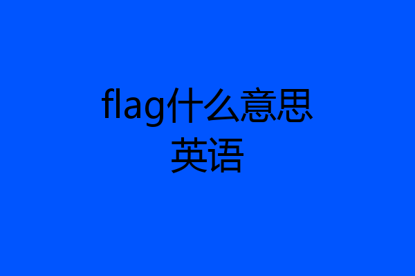 flag什么意思英语