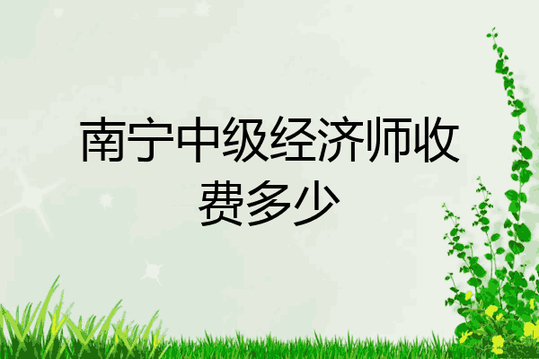 南宁中级经济师收费多少