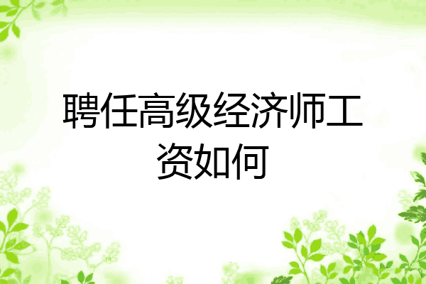 聘任高级经济师工资如何