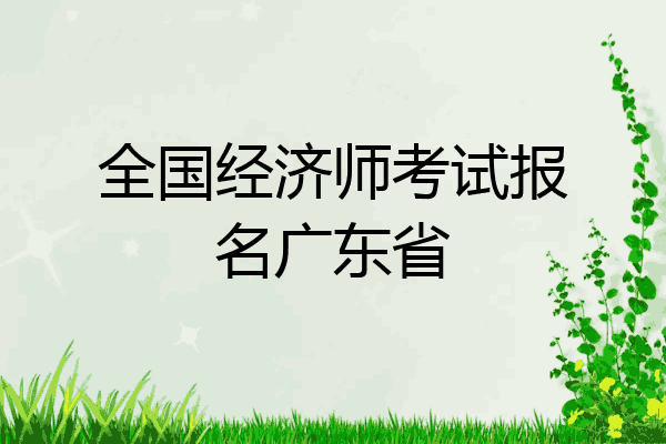 全国经济师考试报名广东省