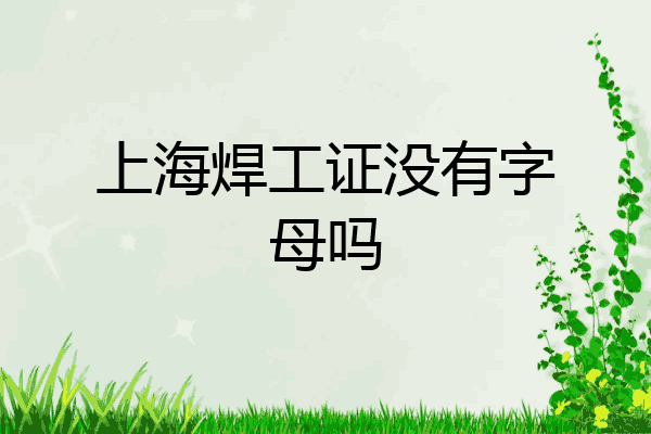 上海焊工证没有字母吗