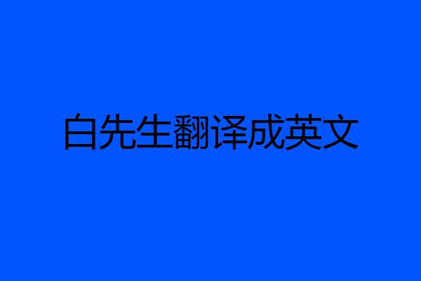 白先生翻译成英文