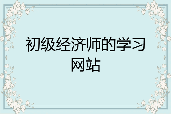 初级经济师的学习网站
