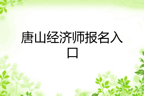 唐山经济师报名入口
